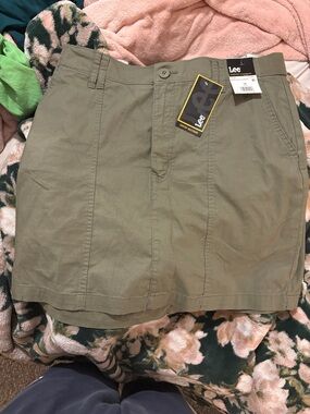 Lee Olive Utility A-Line Skirt